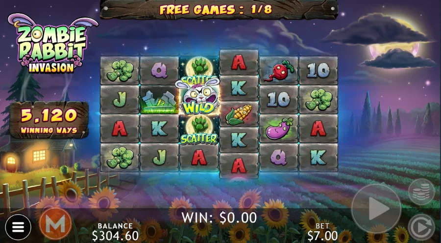 Zombie Rabbit Invasion Bonus Game