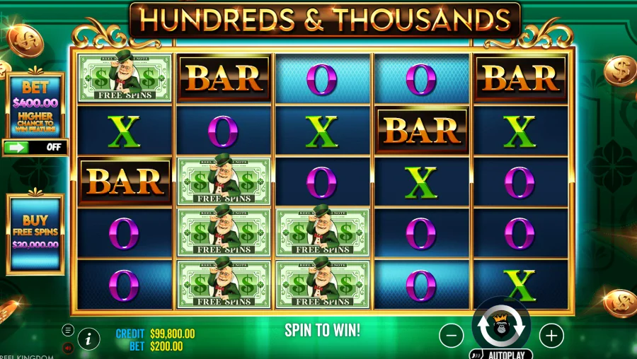 Hundreds and Thousands slot screenshot