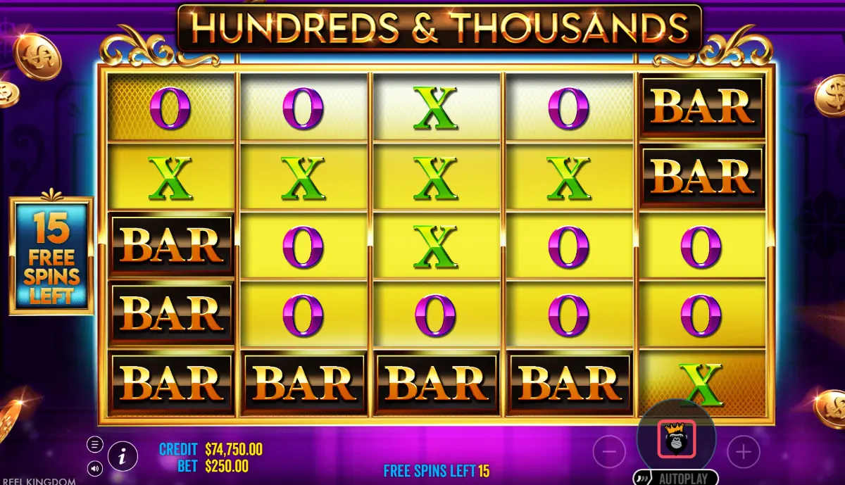 Hundreds and Thousands slot free spins round screenshot