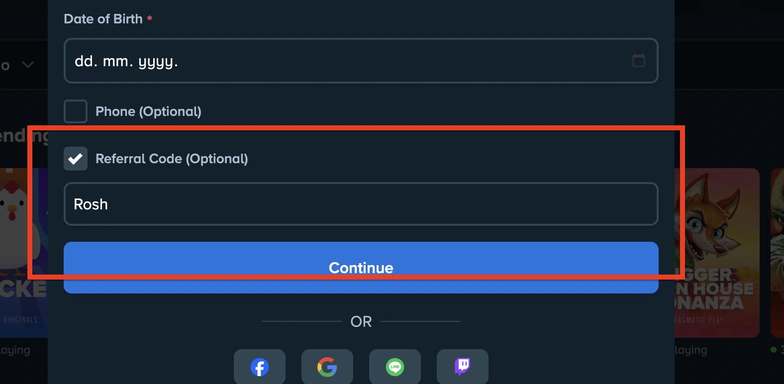 Claiming Stake Welcome Bonus Step 1