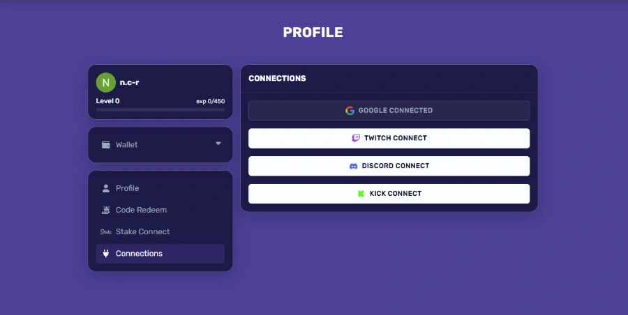 Connections Tab on Roshtein