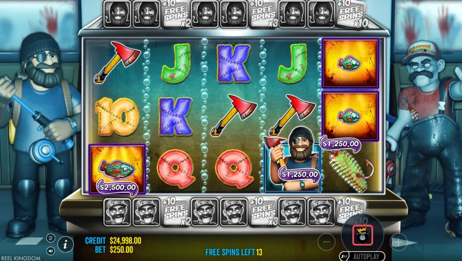 Screenshot of Big Bass Halloween 3 slot free spins round