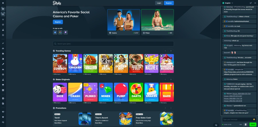 Screenshot of Stake.us casino