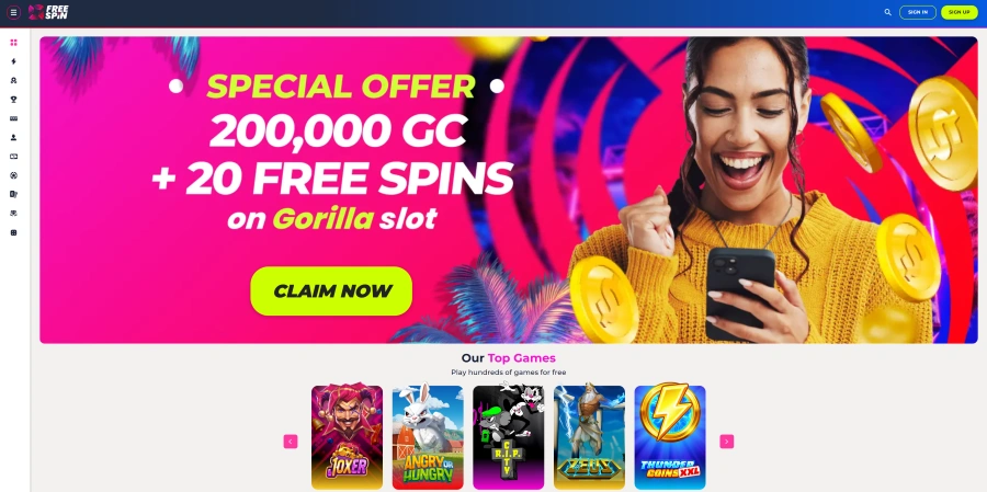 Screenshot of Free Spin casino