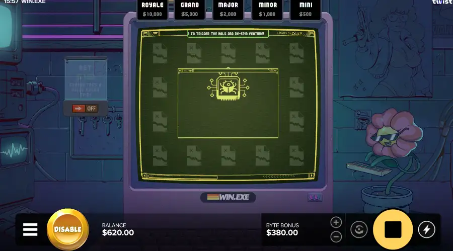 Screenshot of Win.exe slot bonus round
