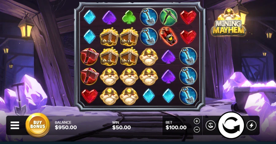 Screenshot of Mining Mayhem slot