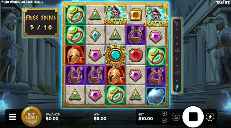 Screenshot of Immortal Lightning slot free spins