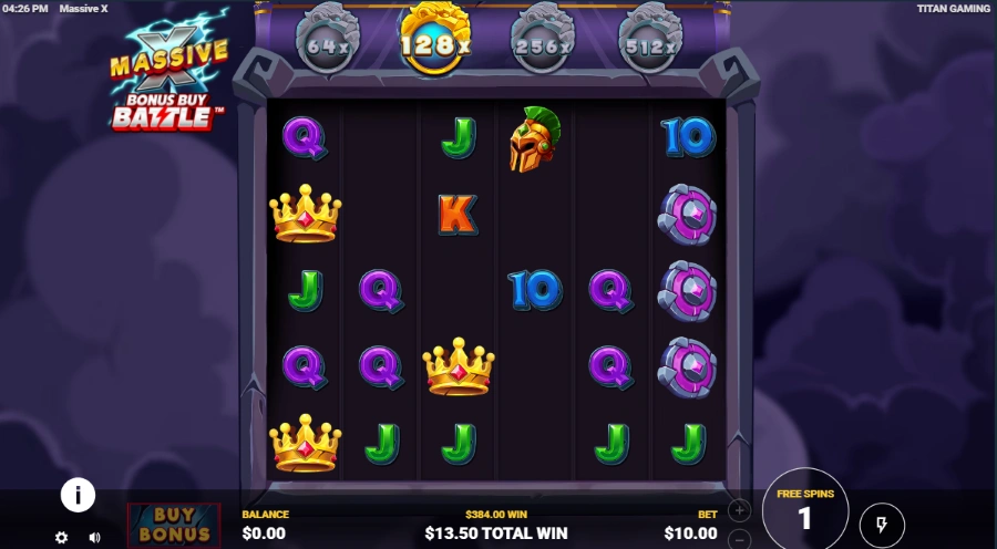Screenshot of Massive X slot free spins round