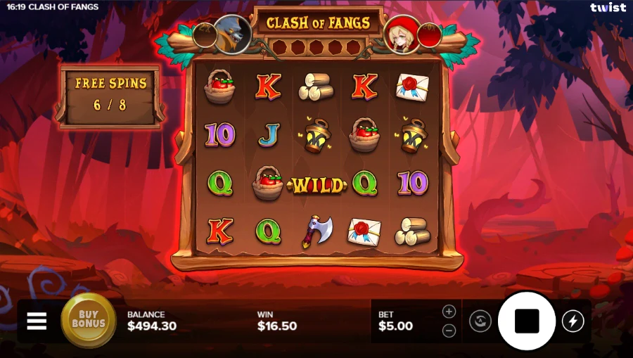Clash of Fangs Slot Bonus Game