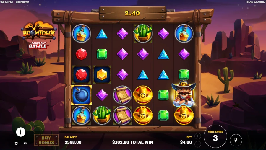 Boom Town Slot Bonus Game