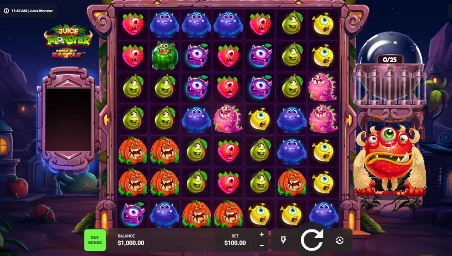 Screenshot of Juice Monsters slot