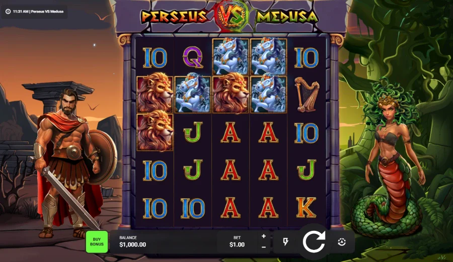 Screenshot of Perseus vs Medusa slot
