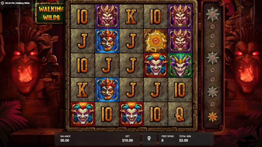 Screenshot of Walking Wilds slot free spins round