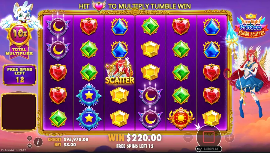 Starlight Princess Super Scatter Bonus Game