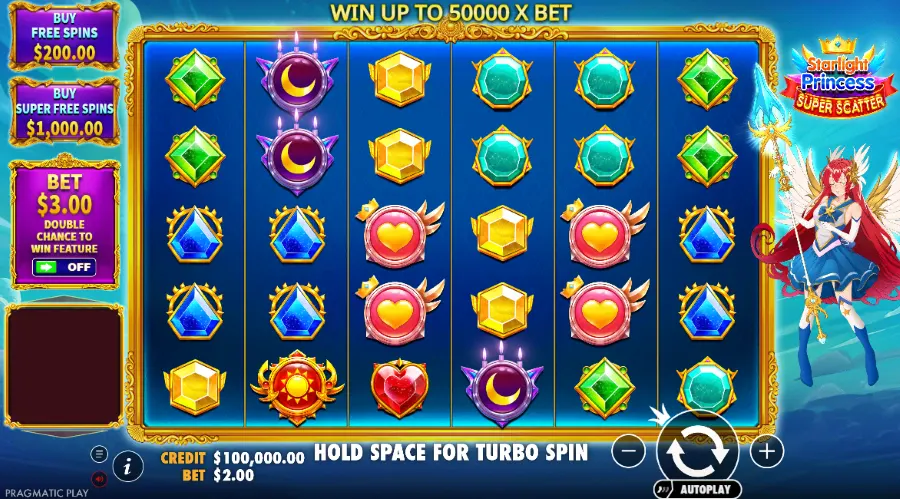Screenshot of Starlight Princess Super Scatter slot