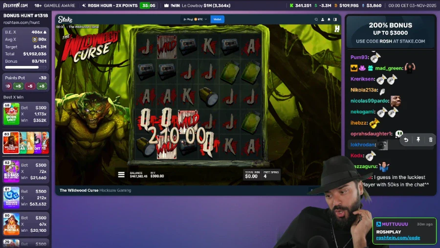 Roshtein Playing Wildwood Curse