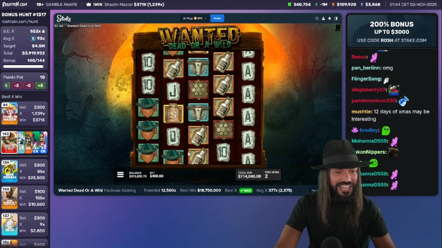 Rosh Playing Wanted Dead or a Wild