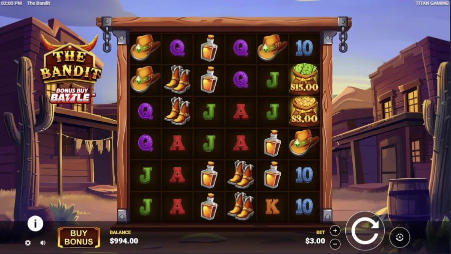 The Bandit Slot Base Game