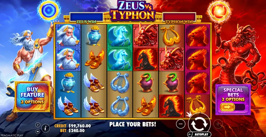 Screenshot of Zeus vs Typhon slot