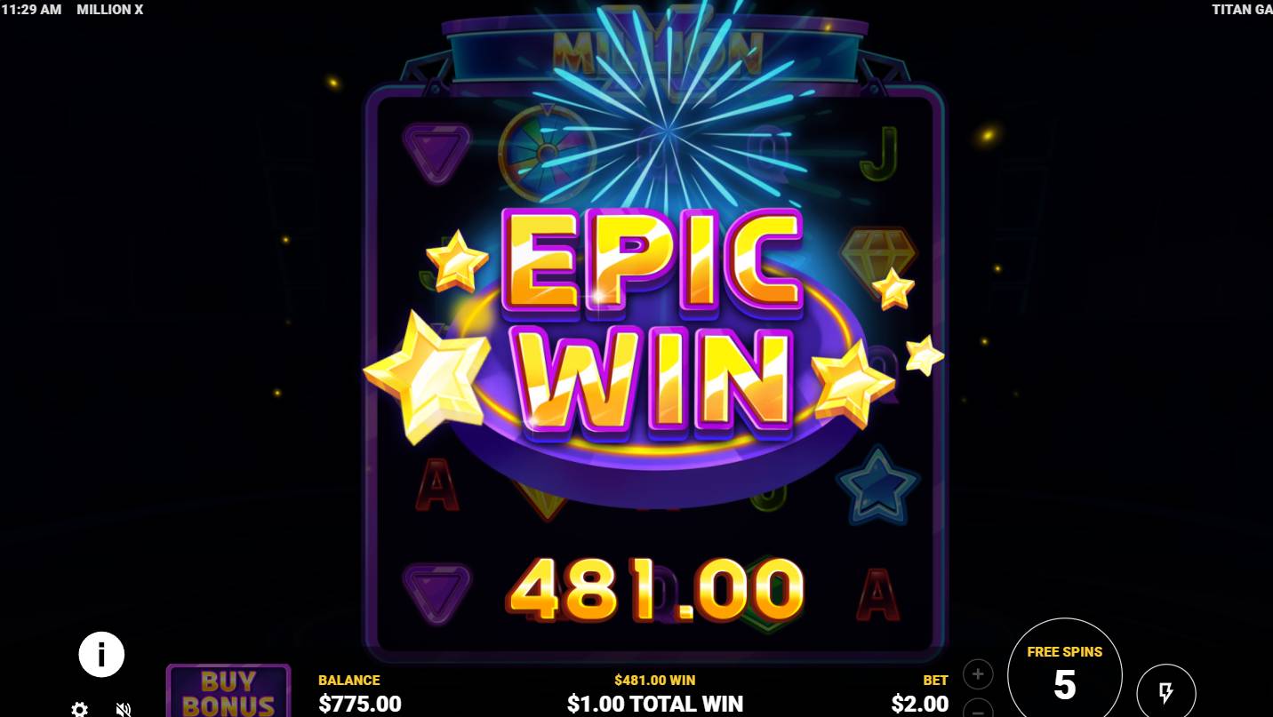 Million X bonus game