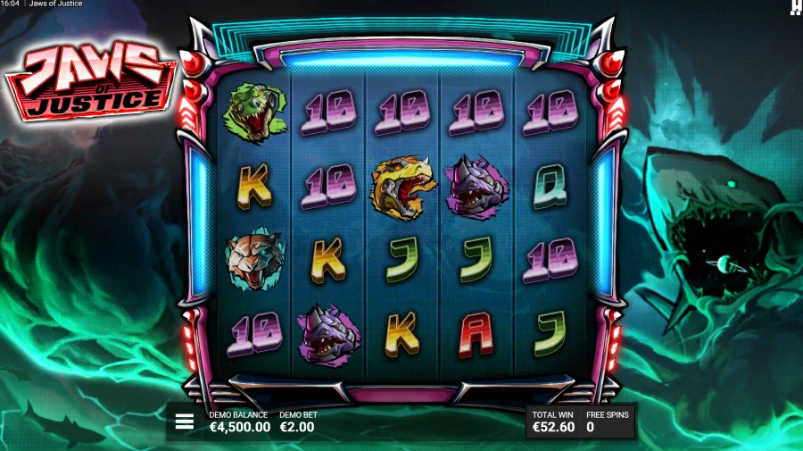 Screenshot of Jaws of Justice slot free spins