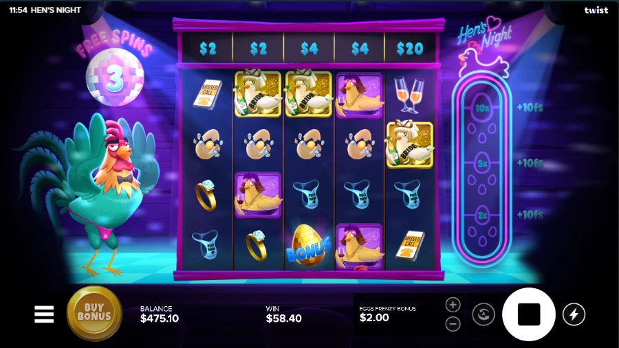 Hen's Night Slot Bonus Game