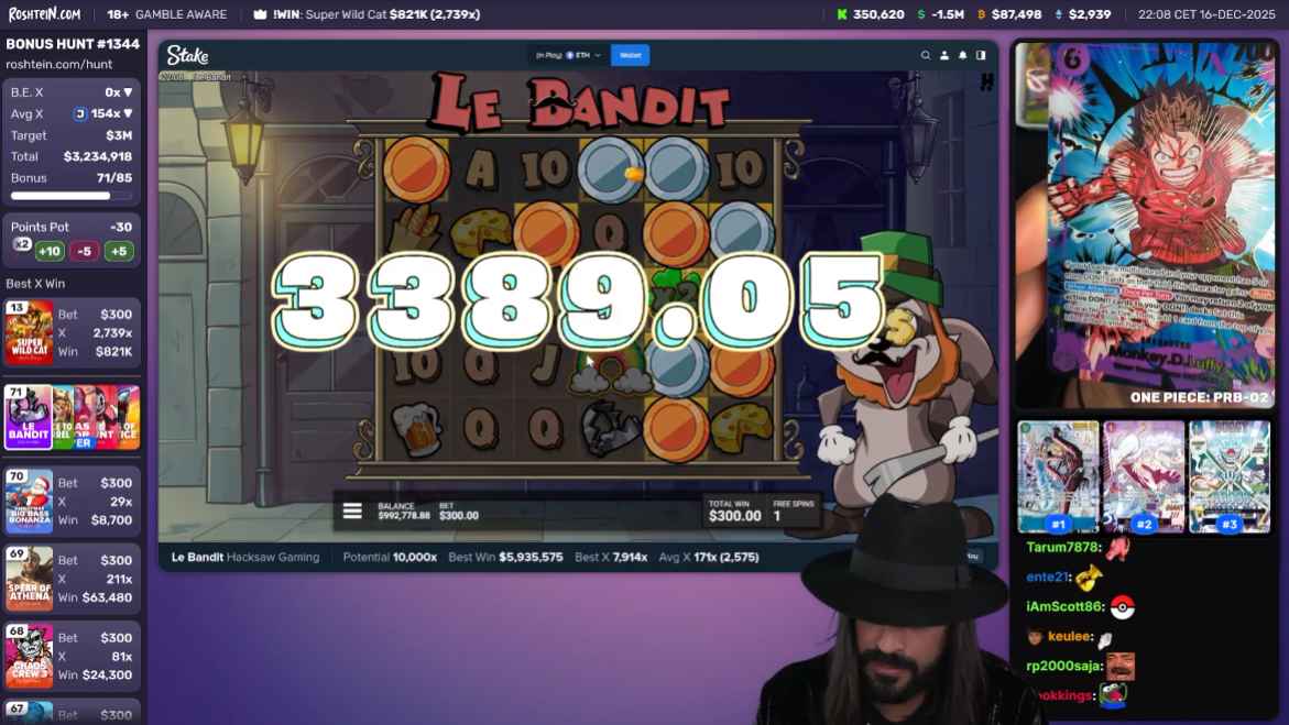 One Piece on Roshtein Stream