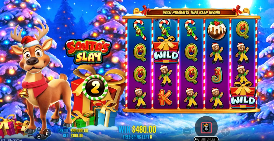 Screenshot of Santa's Slay slot