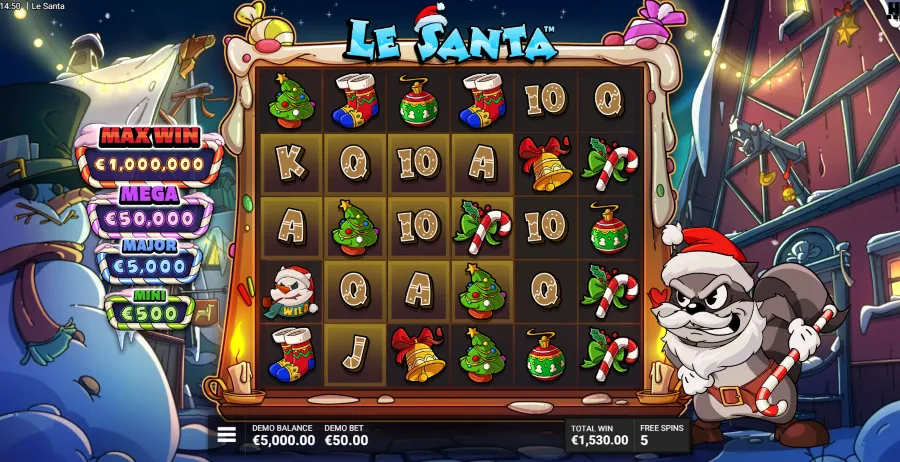 Screenshot of Le Santa slot free spins