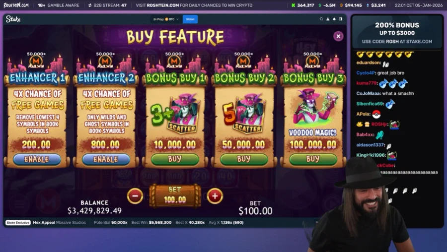 Roshtein playing Hex Appeal