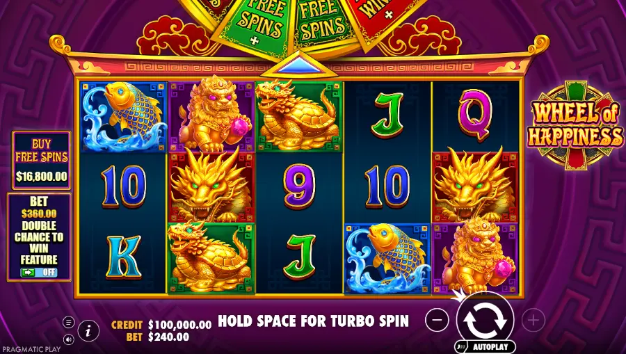 Screenshot of Wheel of Happiness slot