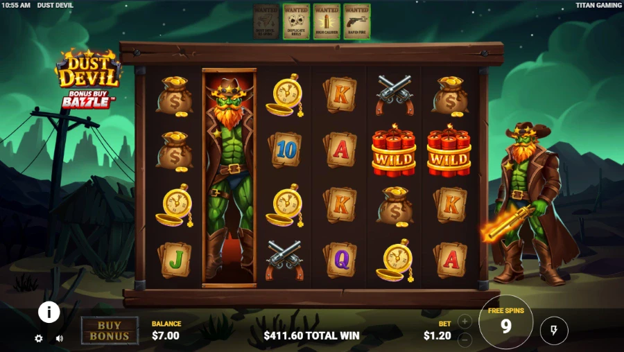 Dust Devil Slot Bonus Game