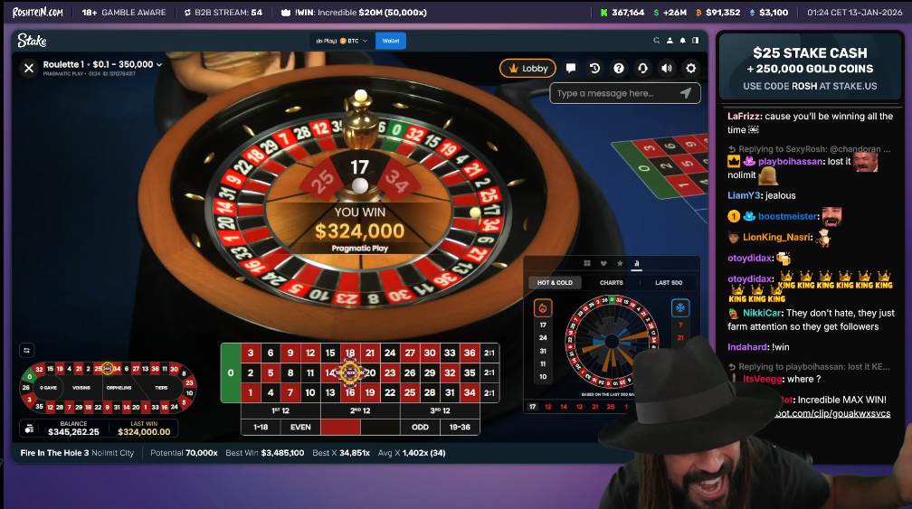 Roulette big win on stream