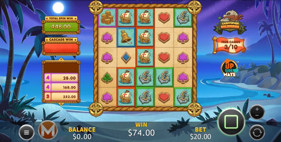 Screenshot of Cashtopher Colombus slot free spins