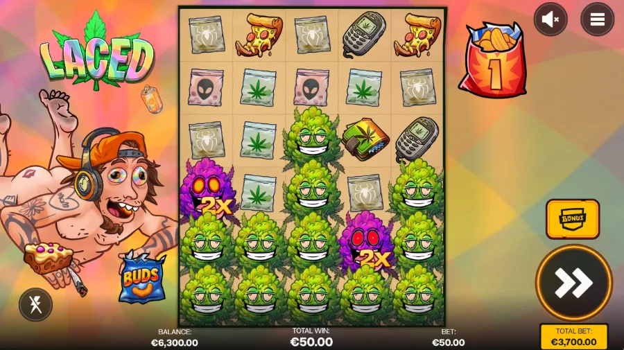 Screenshot of Laced slot free spins