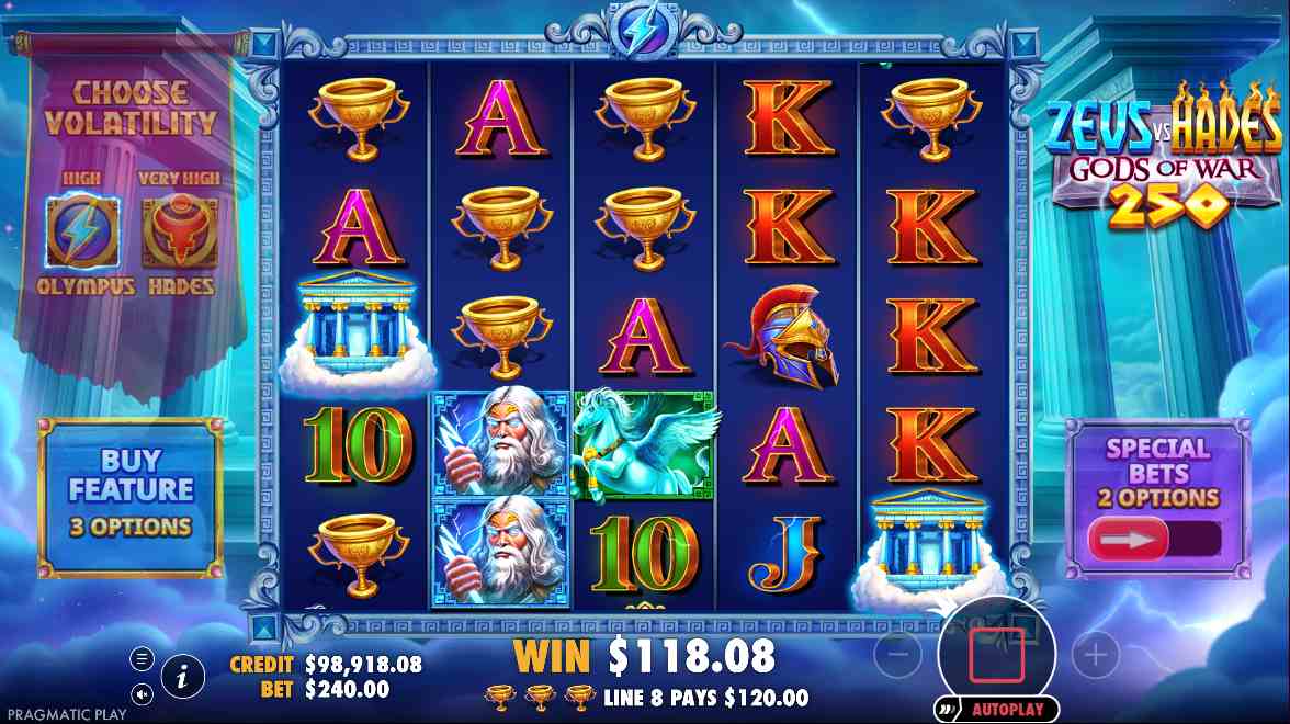 Zeus VS Hades Gods of War 250 base game