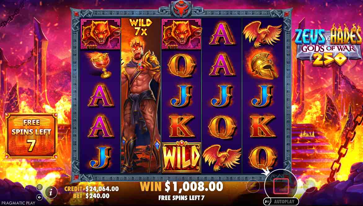 Zeus VS Hades Gods of War 250 bonus game