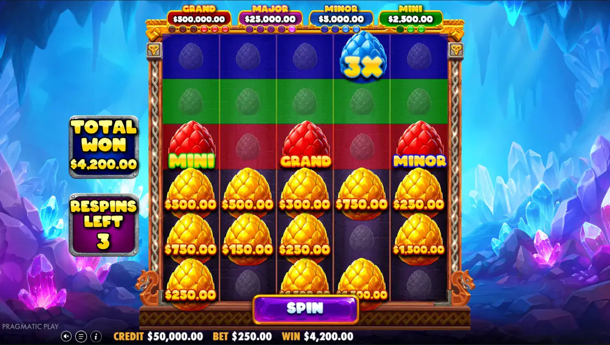 Screenshot of 3 Magic Eggs slot free spins