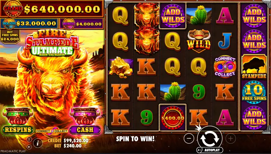 Screenshot of Fire Stampede Ultimate slot