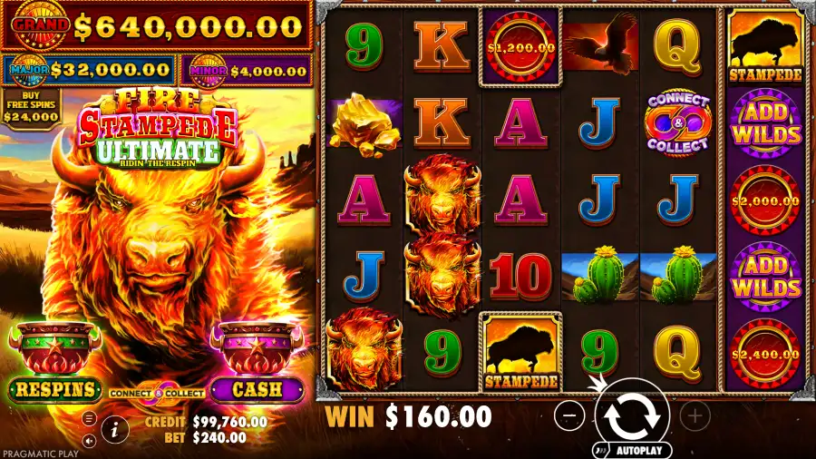 Screenshot of Fire Stampede Ultimate slot