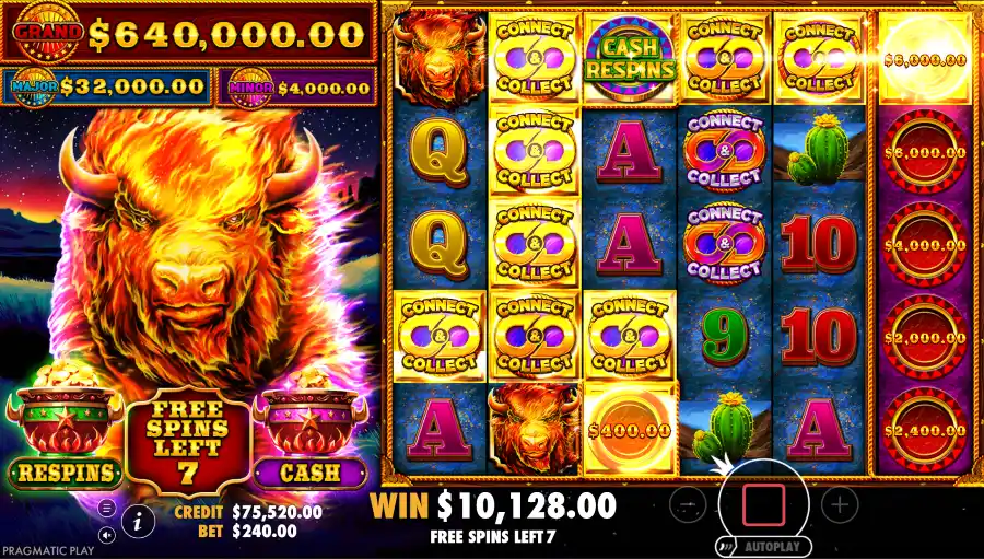 Screenshot of Fire Stampede Ultimate slot free spins