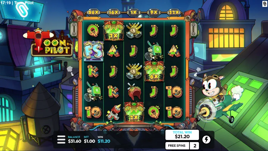 Toon Pilot Slot Bonus Game