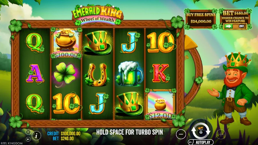 Screenshot of Emerald King Wheel Of Wealth slot