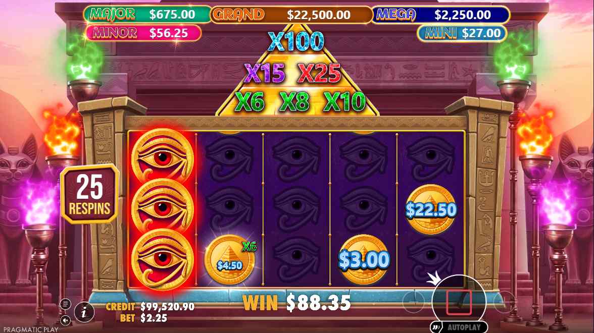 Mummy's Jewels 1000 bonus game