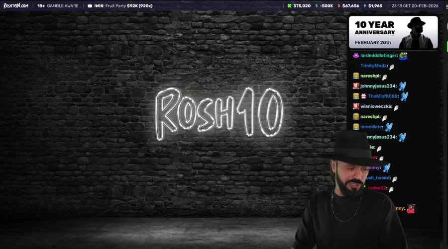 Roshtein's 10-year Anniversary Stream