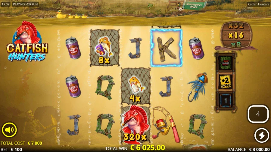 Screenshot of Catfish Hunters slot free spins round