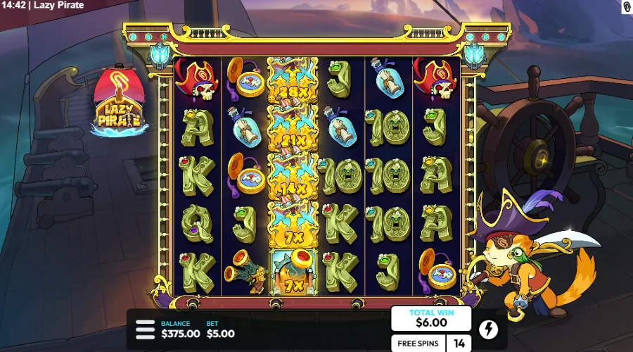 Screenshot of Lazy Pirate slot free spins