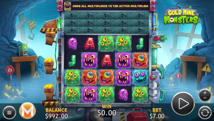 Gold Mine Monsters Slot Base Game