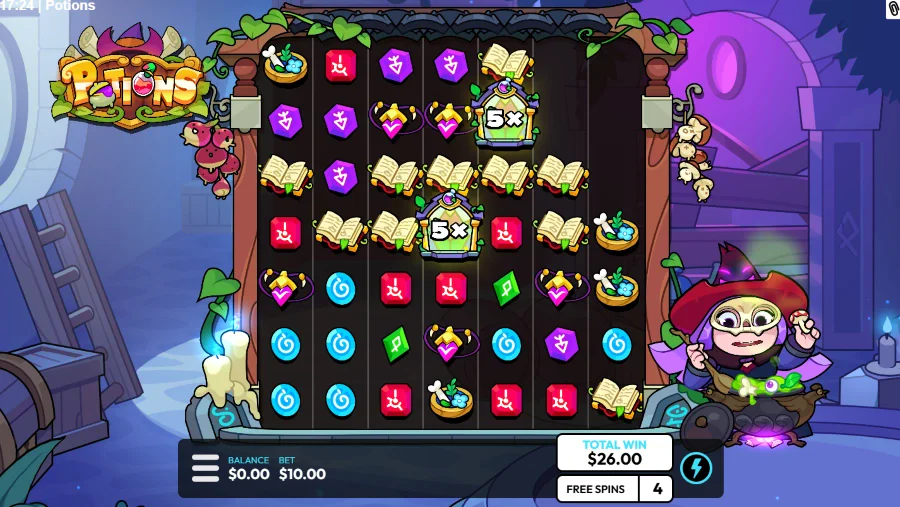Screenshot of Potions slot free spins