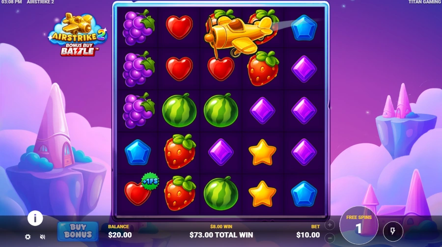 Screenshot of Airstrike 2 slot free spins